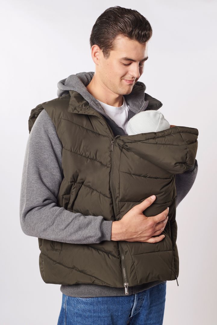 Dad 2-in-1 Eco Vest with Baby Carrier Insert khaki