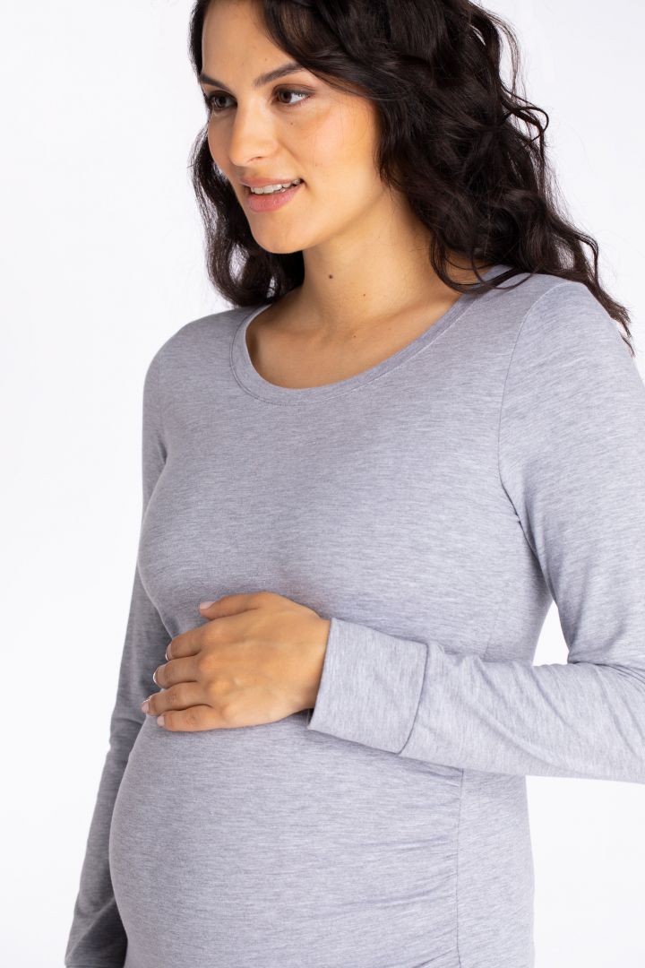 Organic Cotton Maternity Shirt grey