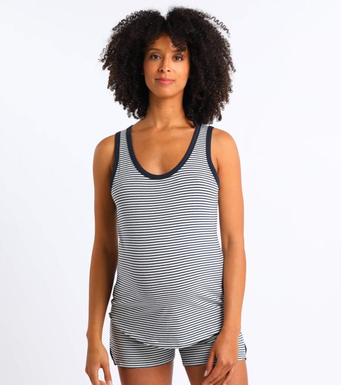 Striped Maternity and Nursing Top in Organic Cotton