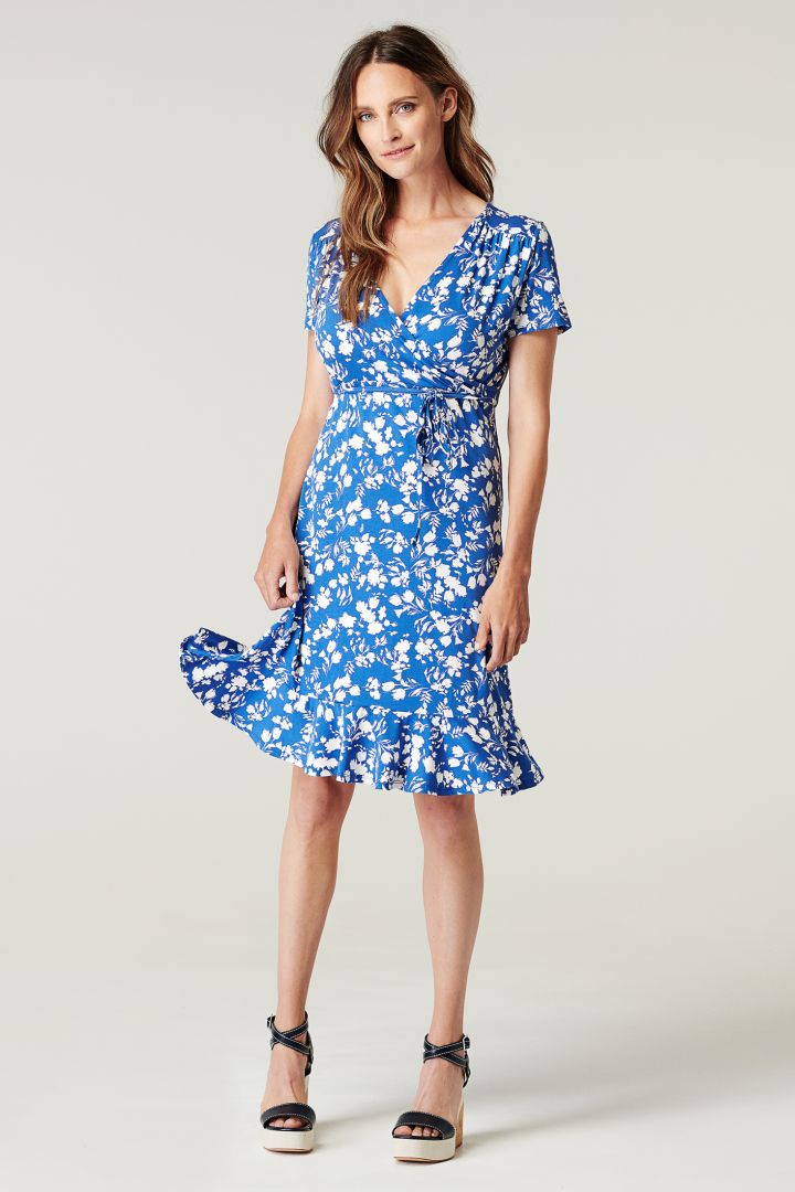 Ecovero Maternity and Nursing Dress with Flower Print