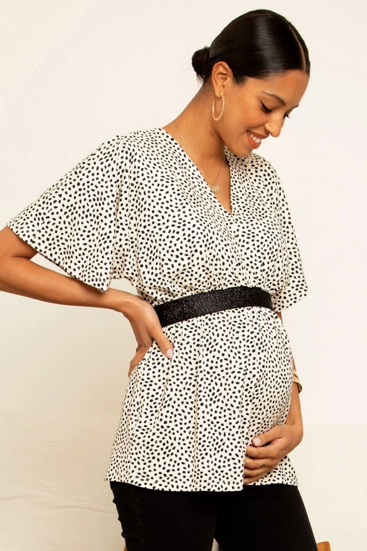 Maternity and Nursing Tunic with Dots Print