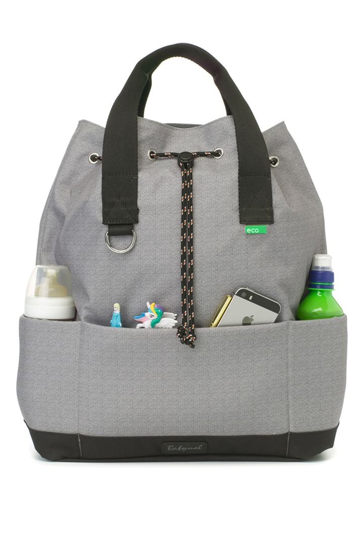 Top'n' Tail Eco Baby-Changing Backpack in grey