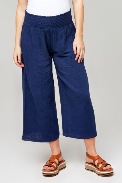 Organic Musselin Umstands-Culotte navy