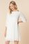 Preview: Pleated Maternity Wedding Dress with 3/4 Sleeves and Sash