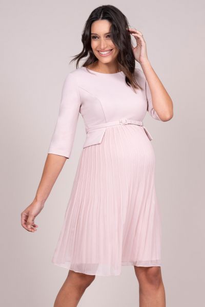 Maternity Dress with Pleated Skirt, pink