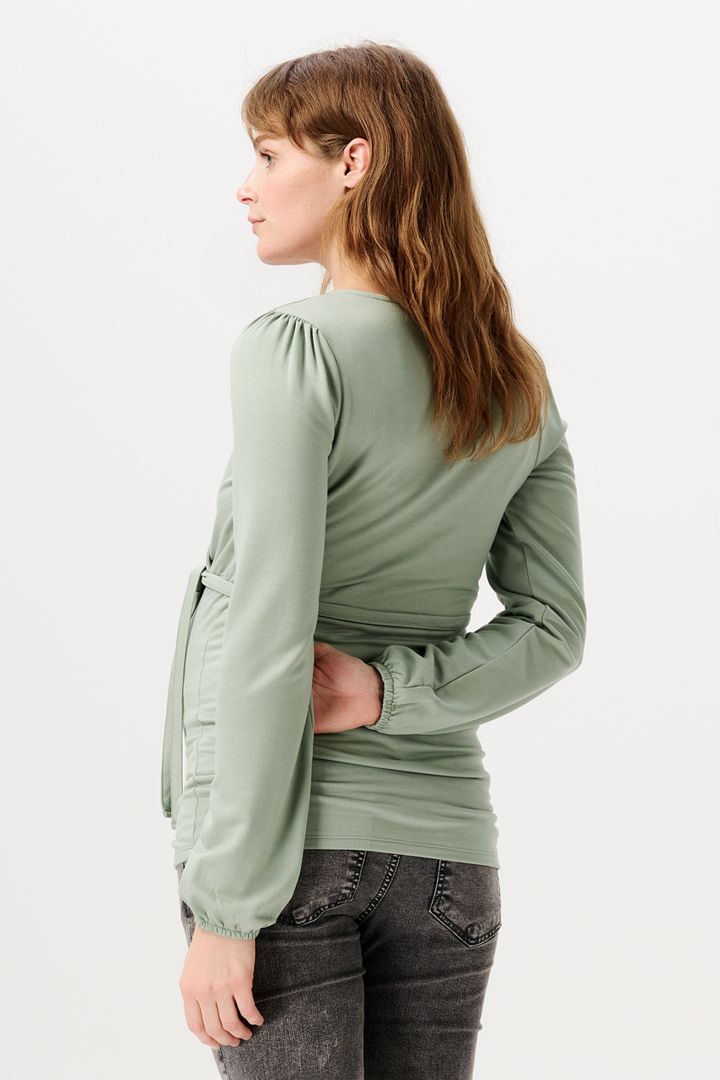 Ecovero Maternity and Nursing Shirt To Tie mint