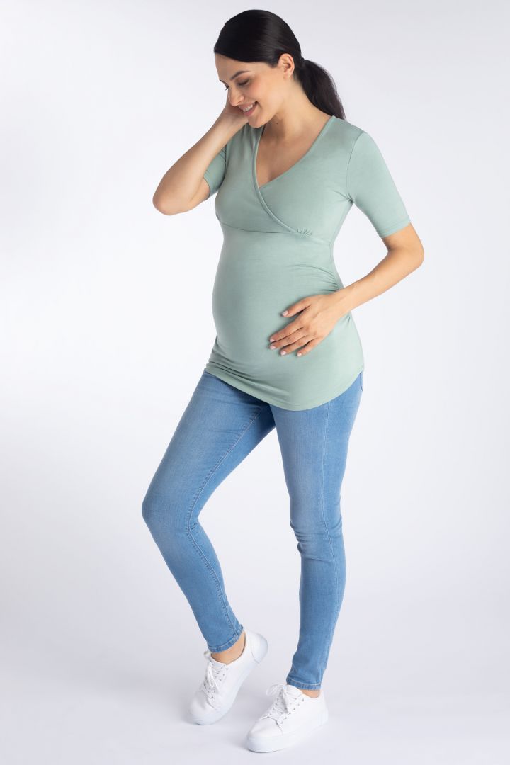 Eco Viscose Maternity and Nursing Shirt sage