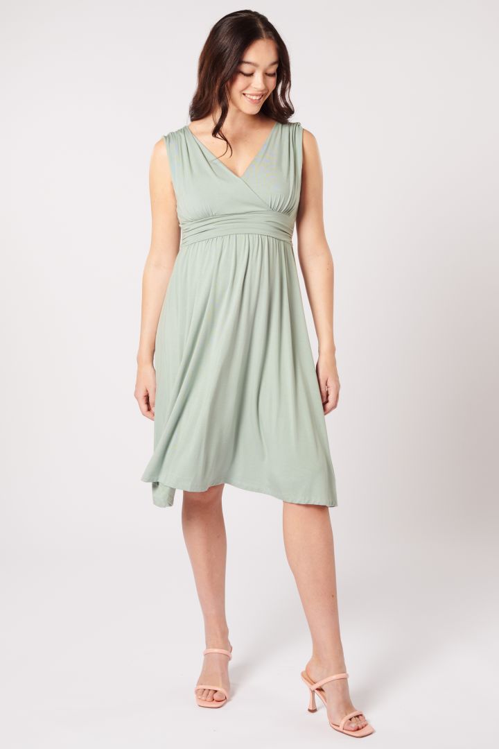 Maternity and Nursing Dress with Back Tie sage