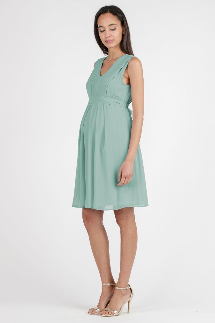 Chiffon maternity and nursing dress mint
