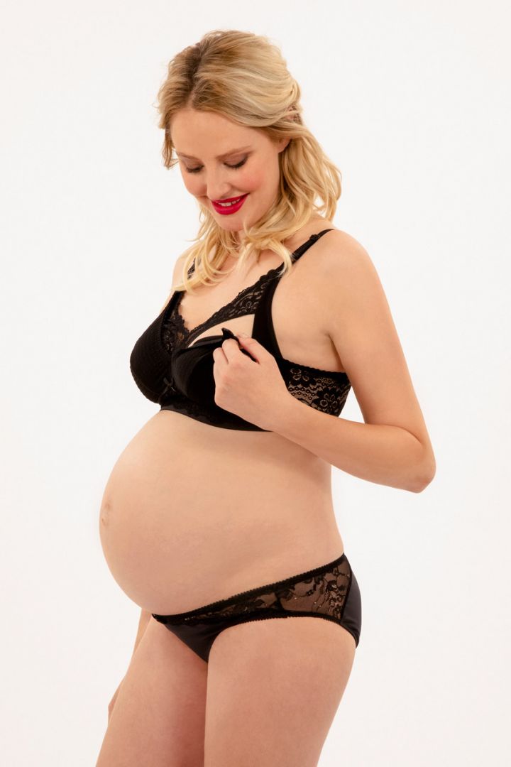 Lace Maternity and Nursing bra, black