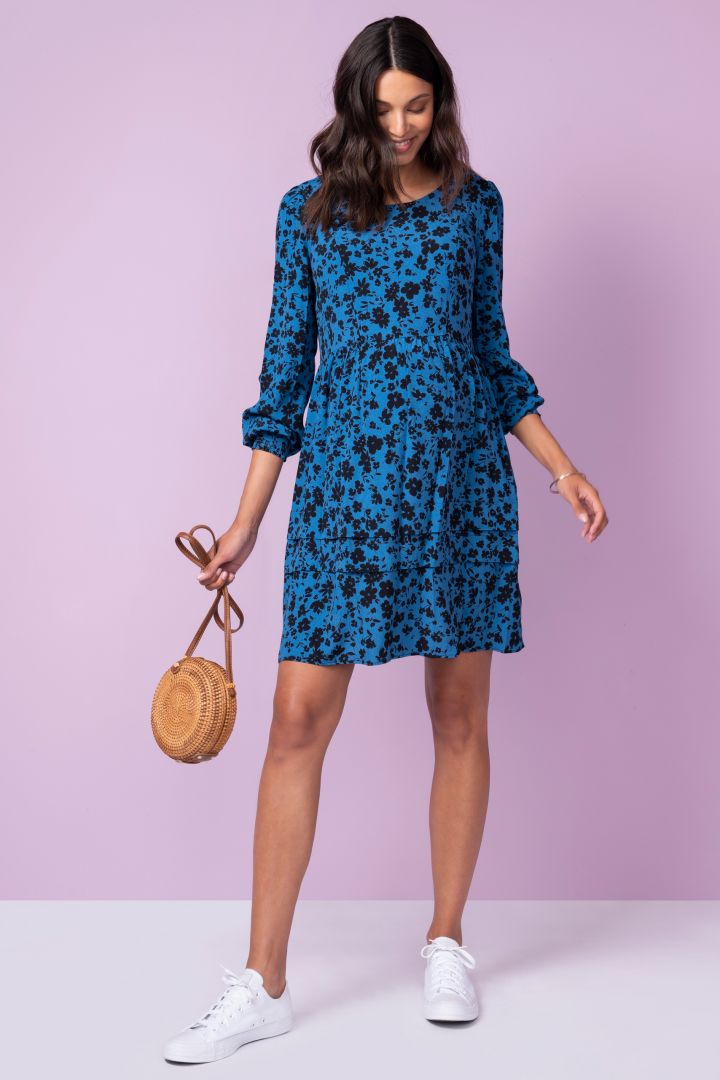 Maternity and Nursing Dress with Flower Print
