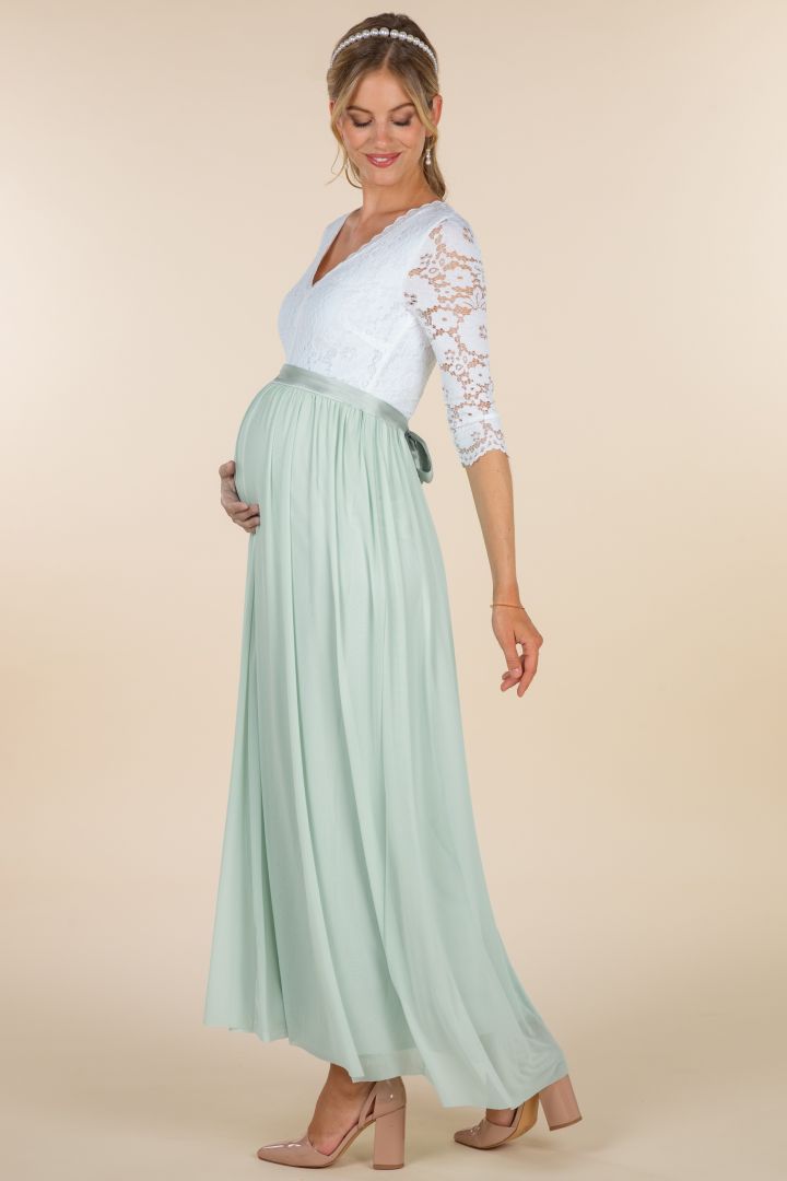 Maxi Maternity Wedding Skirt Tulle mint