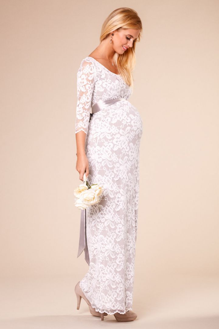 Long Lace Maternity Wedding Dress