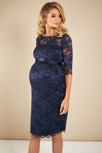 Maternity lace dress navy