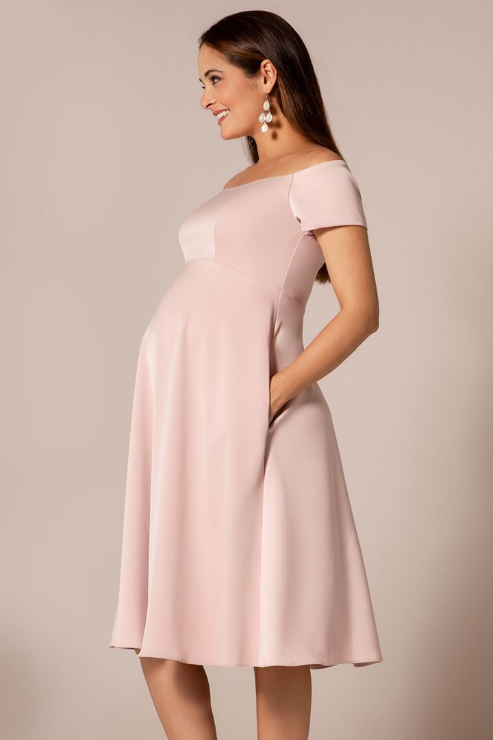 Maternity Dress with Submarine Neckline, Mellow Rose