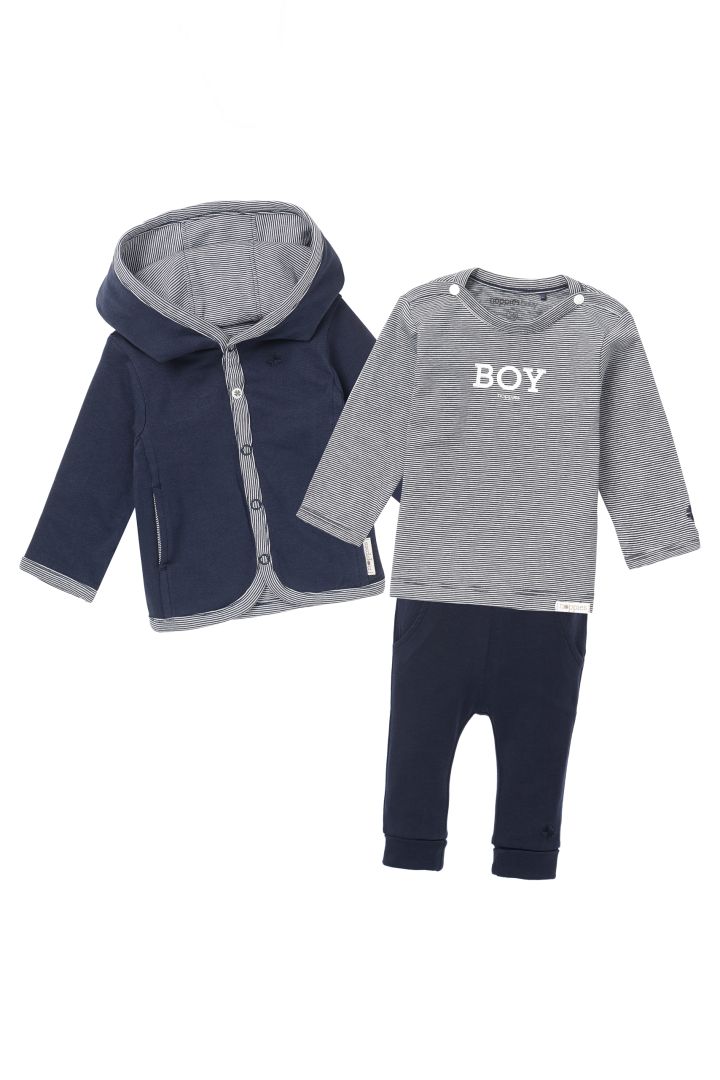 3pcs Baby-Set with Shirt, Trousers and Reversible Jacket