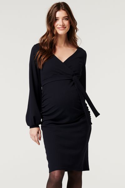 Eco Maternity and Nursing Dress with Balloon Sleeves