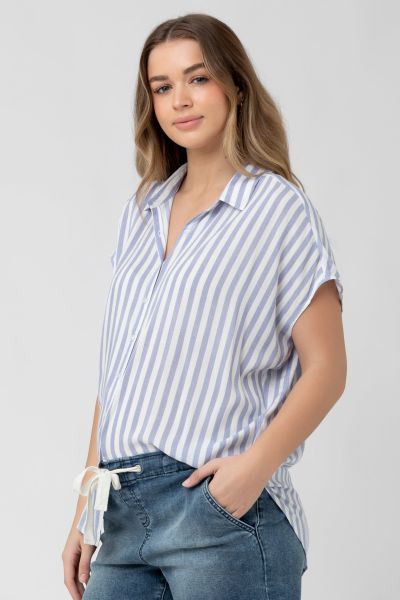 Relaxed Maternity and Nursing Blouse striped