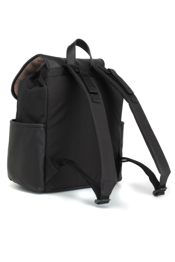 Vegan Leather Changing Backpack black