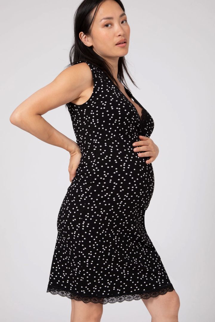 Maternity and Nursing Nightie with Lace