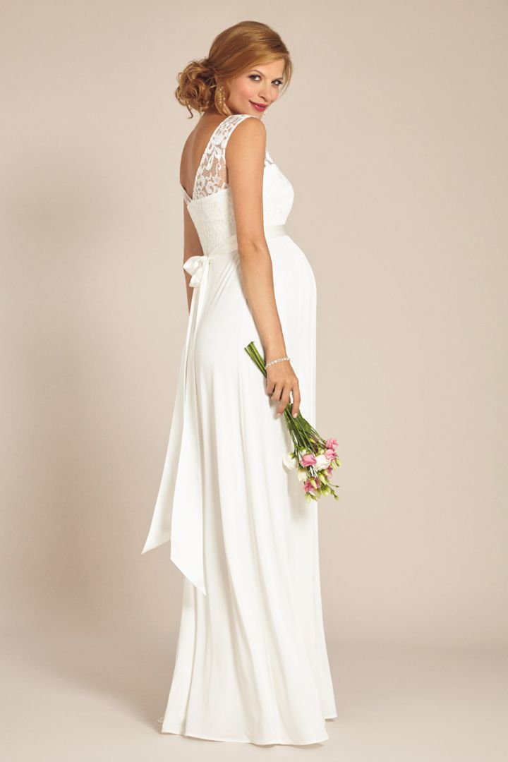Maternity Wedding Dress with open Back Long