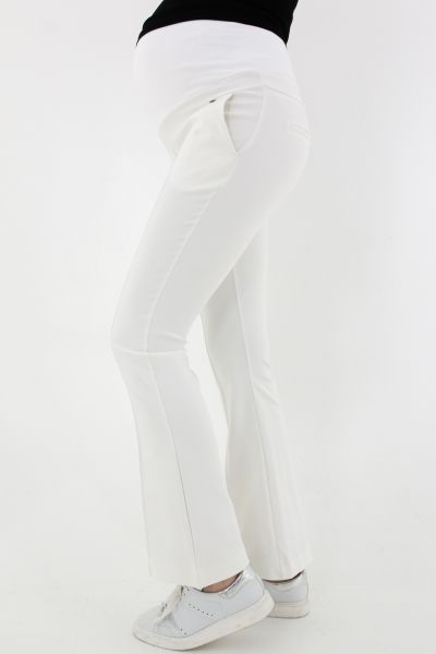 Flared Maternity Trousers white