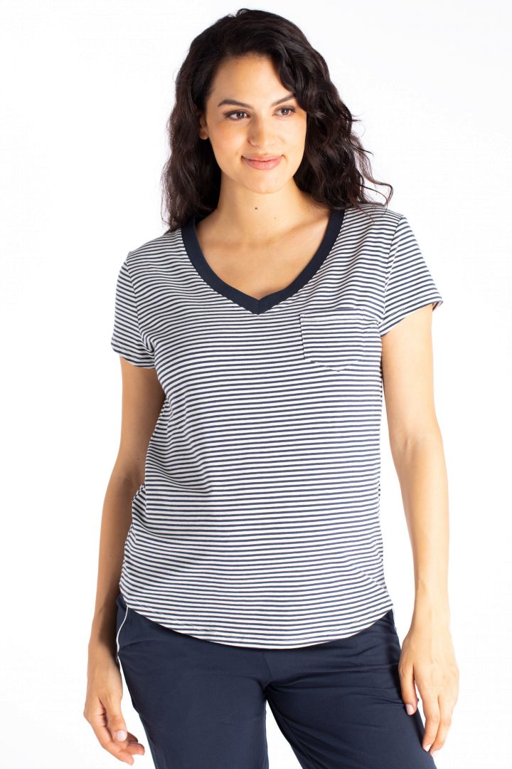 Striped Maternity Shirt in Organic Cotton