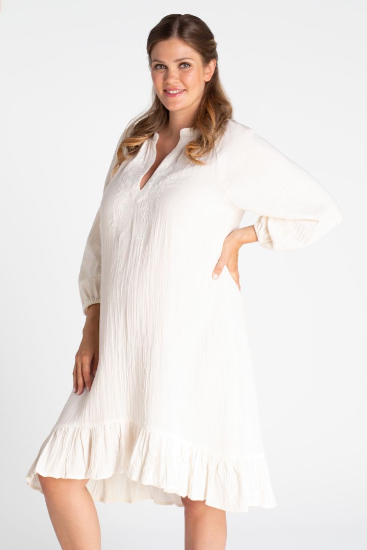 Double Cotton Boho Maternity Dress