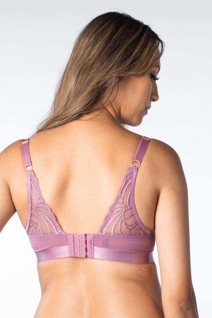 Lace Plunge Maternity and Nursing Bra orchid