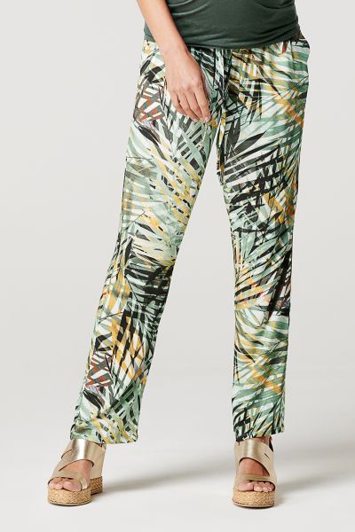 Ecovero Maternity Trousers with Palm Tree Print