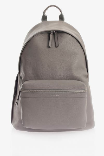Luxe Baby-Changing Backpack Tumbled Leather grey