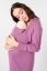 Preview: Langarm Eco Viskose Geburtskleid und Stillnachthemd mit Spitze violett