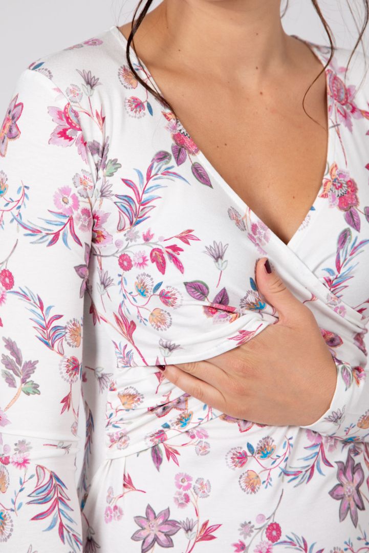 Maternity and Nursing Pyjamas with floral print