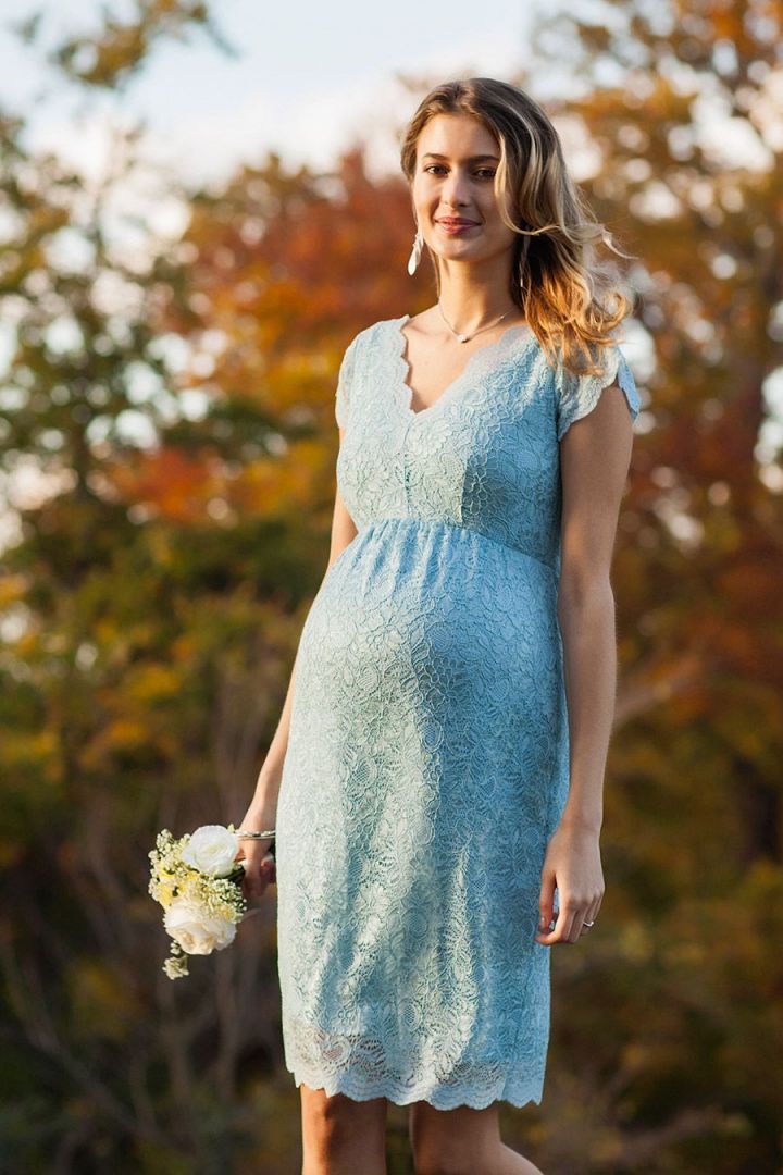 Maternity Lace Dress Cap Sleeve