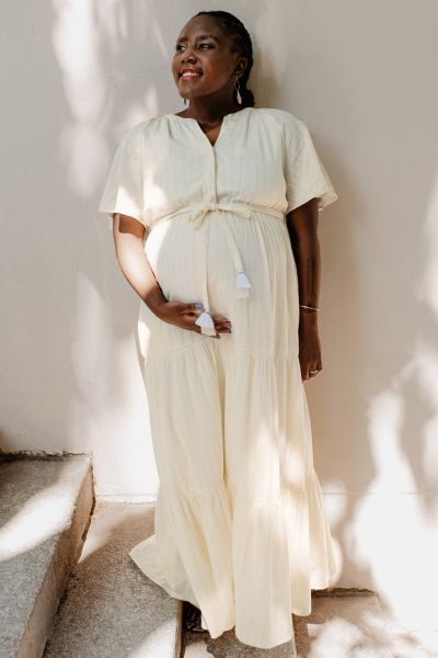 Maxi Maternity and Nursing Dress vanilla