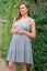 Preview: Maternity and Nursing Dress with Pompom Trim blue