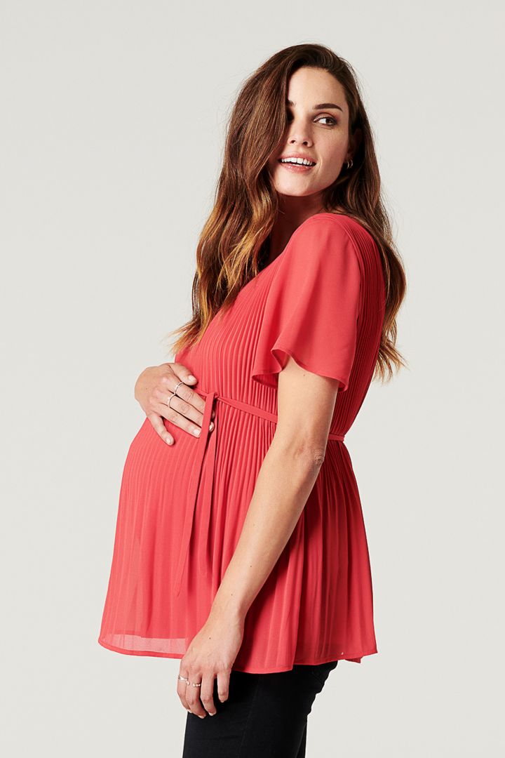 Eco Maternity Blouse with Pleats