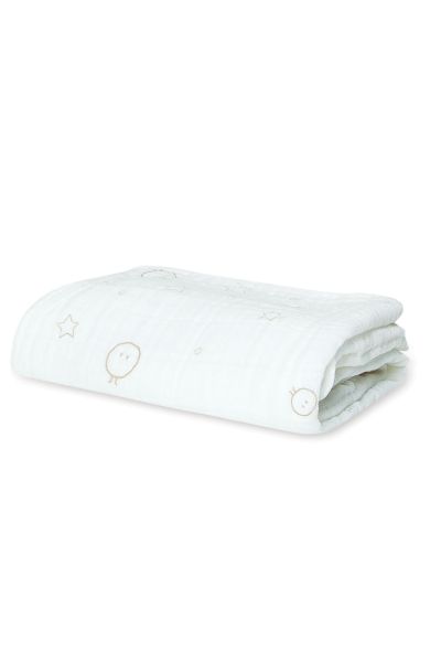 Swaddling and burp cloth white
