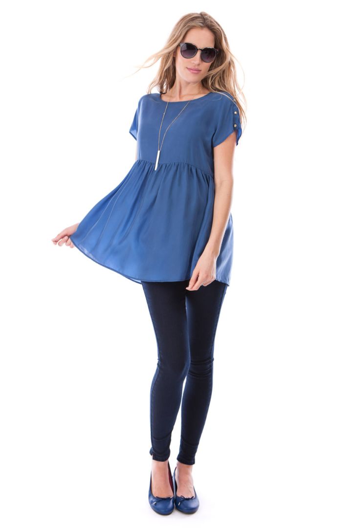 Maternity and Nursing Tunic with Buttons