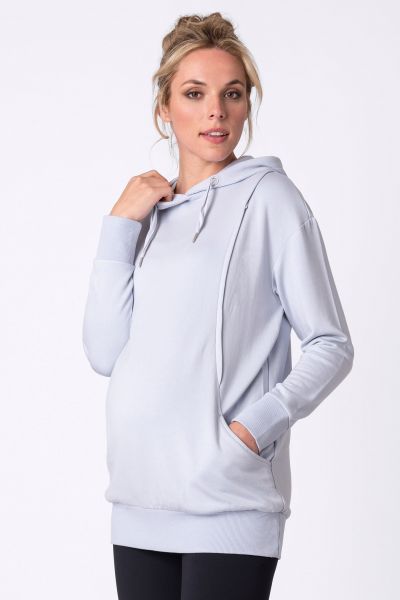 Maternity and nursing hoodie, light blue