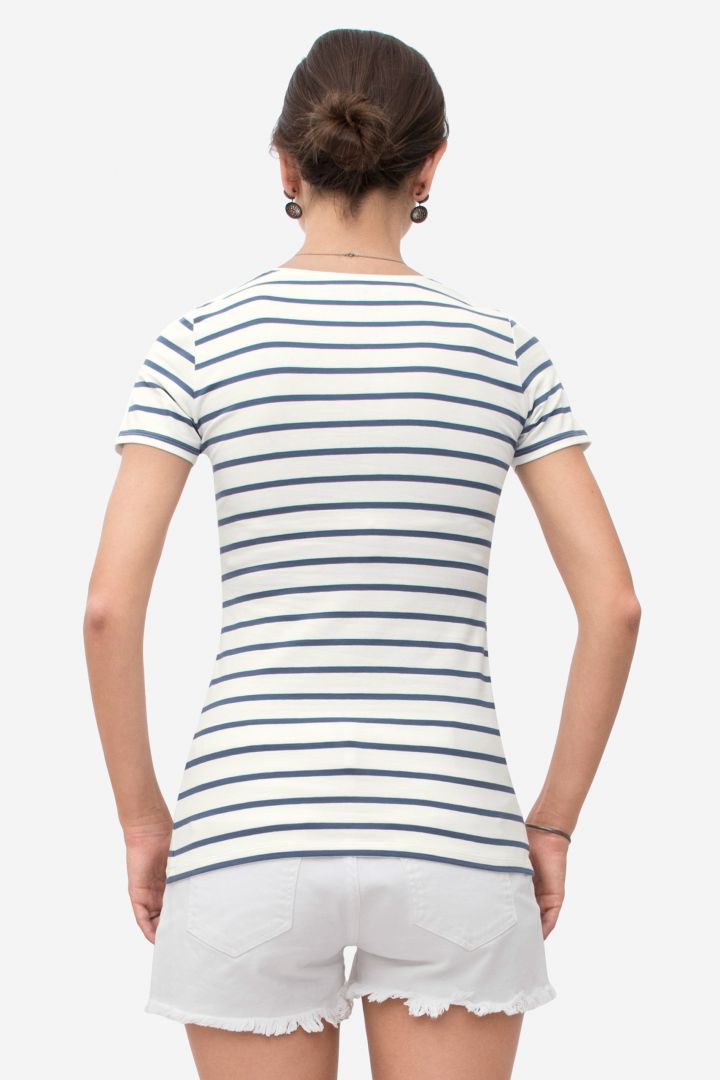 Striped Maternity and Nursing Shirt blue/white