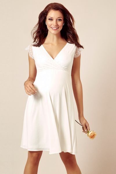 Maternity and Nursing Wedding Dress with Lace Bustier