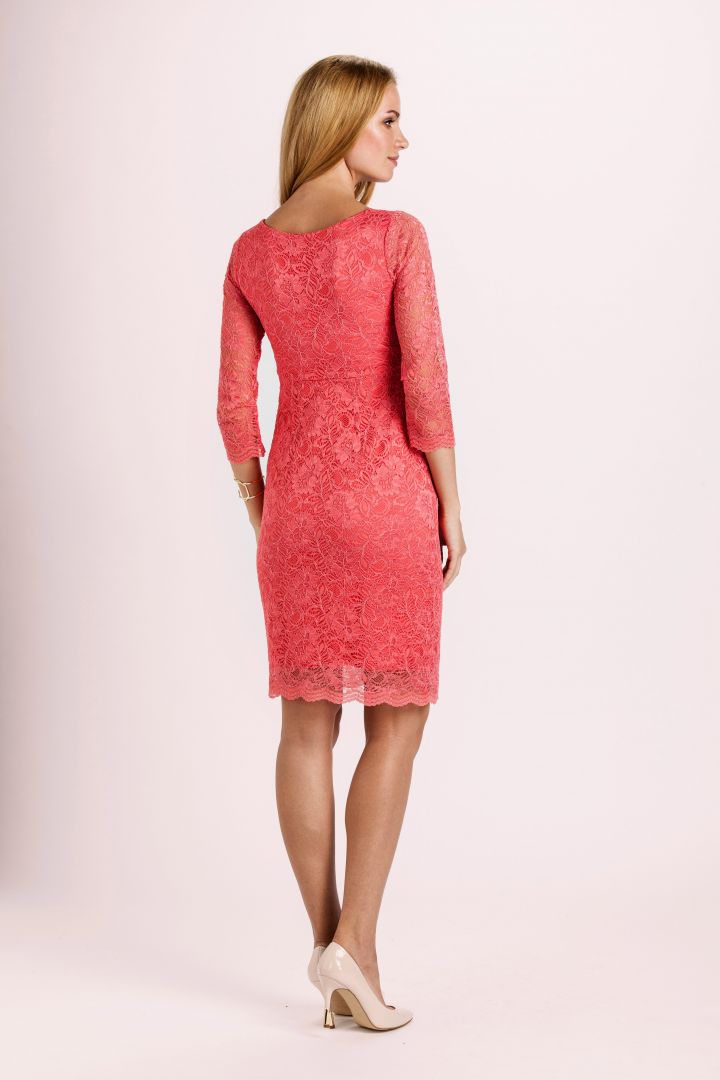 Maternity Lace Dress coral