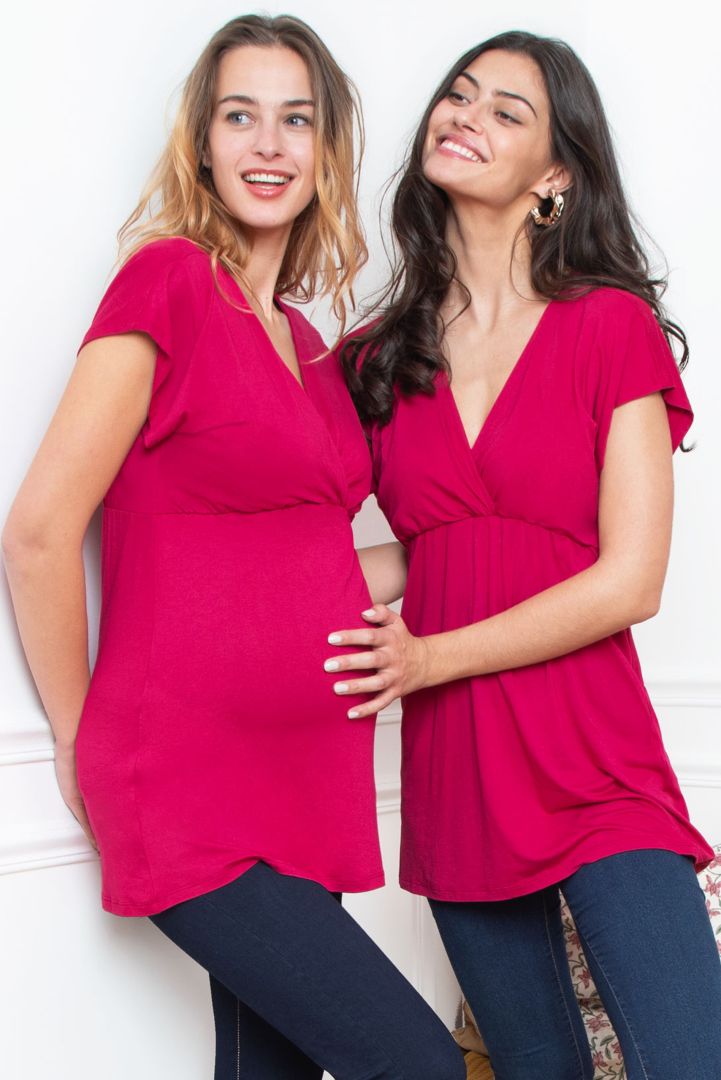 Ecovero Maternity and Nursing Tunic berry