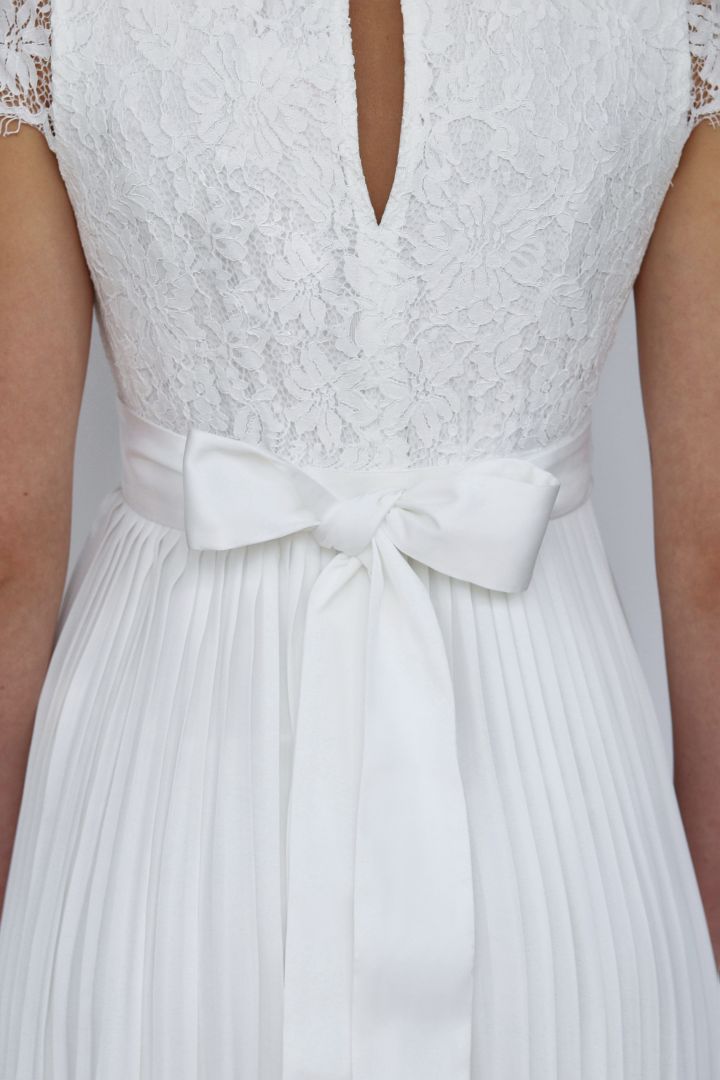 Wedding Dress Sash with Art Deco Rhinestones ivory