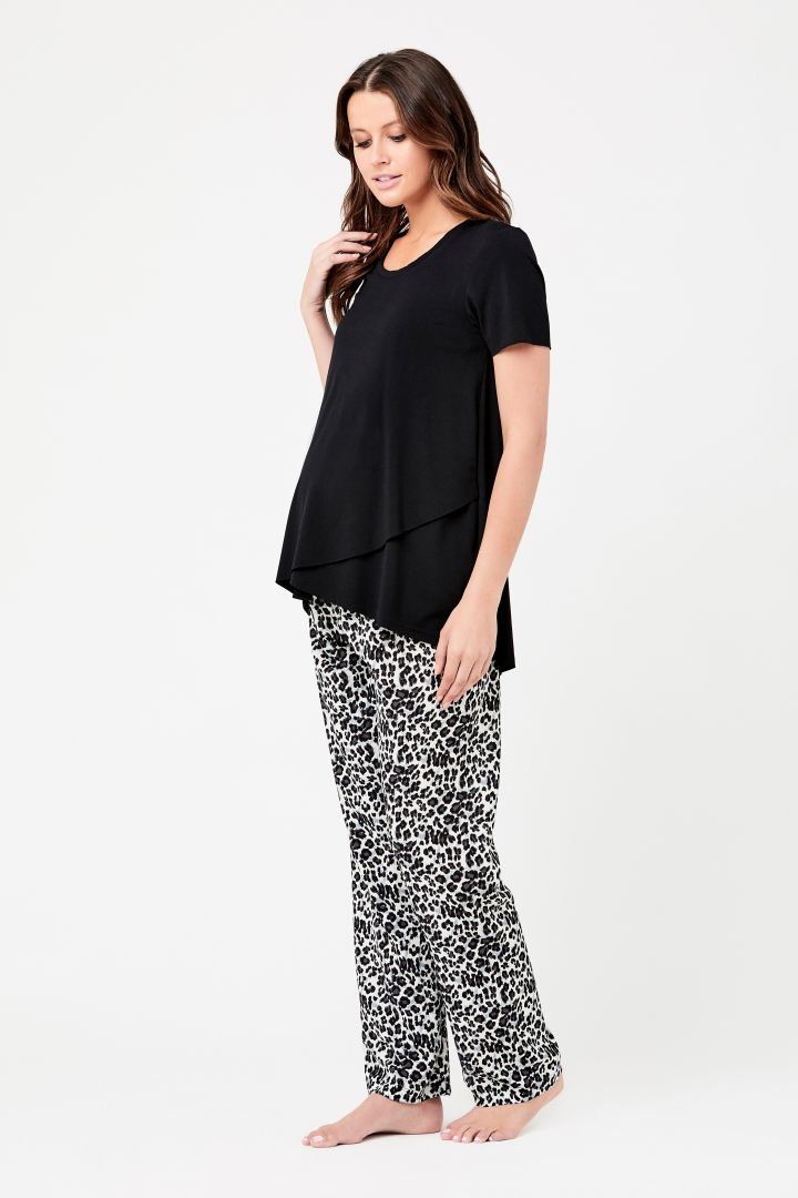 Maternity Pyjama and Lounge Trousers with Leopard Print