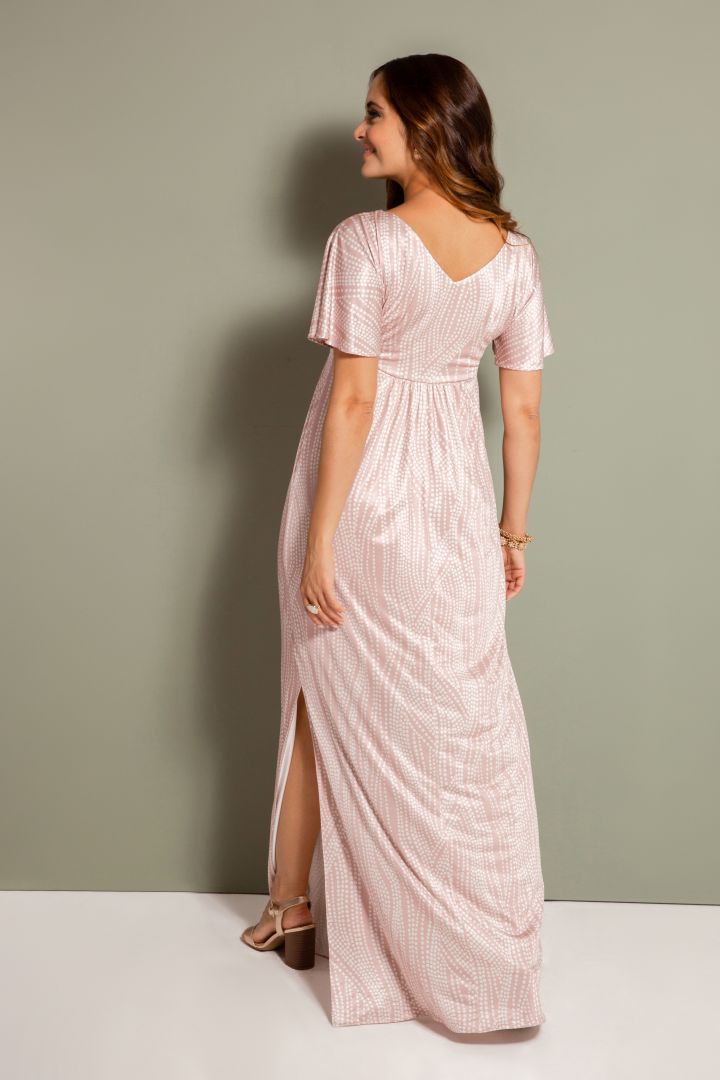 Kimono Maxi Umstandskleid rosa/weiß