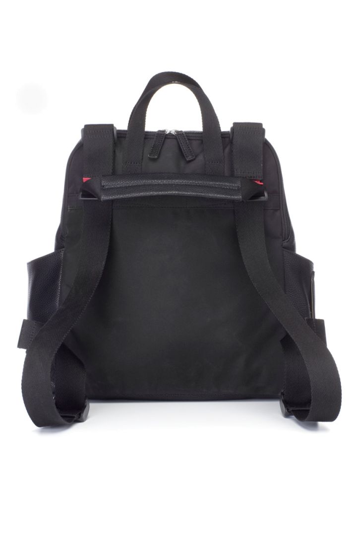 Baby-Changing Backpack Sleek Faux Leather black