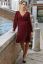 Preview: Festive Maternity Dress in Wrap Style with Pleats bordeaux