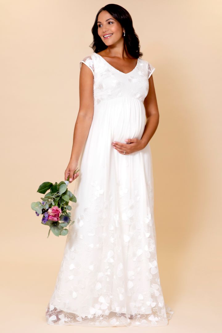Maternity Wedding Gown with Clover Leaf Lace
